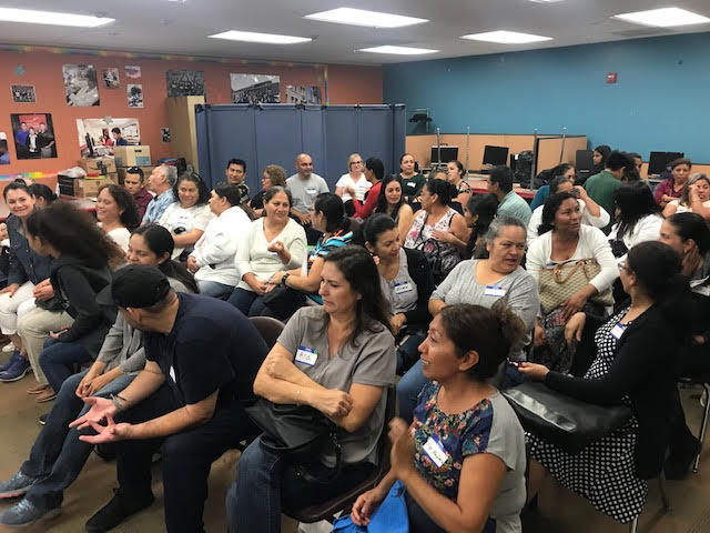Group of parents at presentation